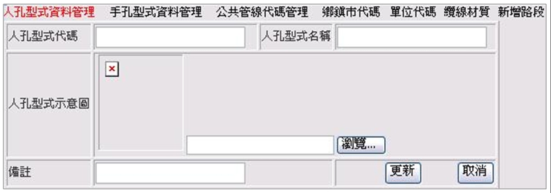 人孔型式資料新增修改表單